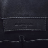 Balenciaga Balenciaga Paper A5手提袋黑色银支338582男女Calf手提包B等级用Ginzo