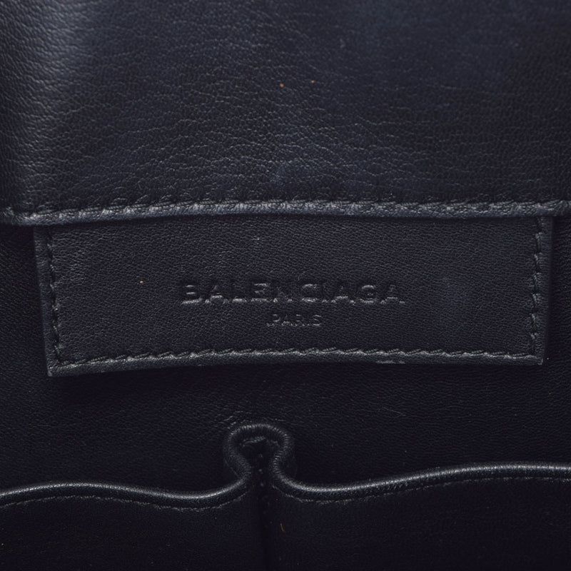 BALENCIAGA バレンシアガ ペーパー A5 トートバッグ 黒 シルバー金具 338582 ユニセックス カーフ ハンドバッグ Bランク 中古 銀蔵