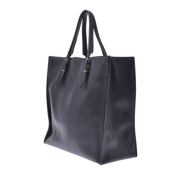 BALENCIAGA Balenciaga Paper A5 Tote Bag Black Silver Bracket 338582 Unisex Calf Handbag B Rank used Ginzo