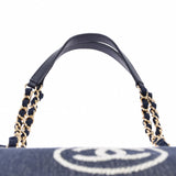 CHANEL Chanel Dorville Tote MM Navy GP GP Ladies Denim Tote Bag A Rank used Ginzo