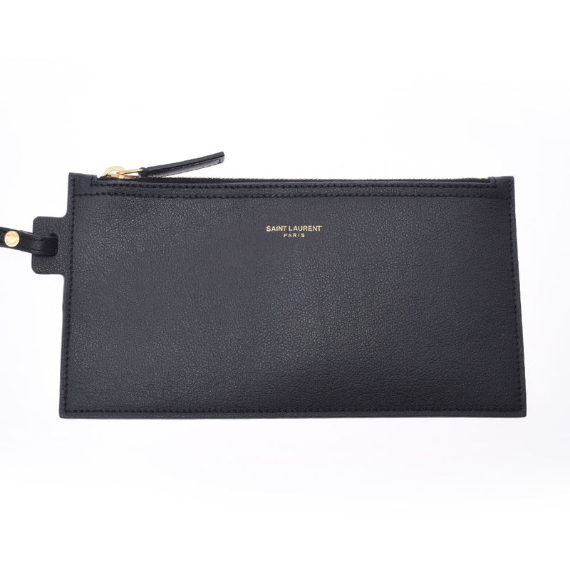 SAINT LAURENT サンローラン 黒 TCT394195 ユニセックス レザー トートバッグ Aランク 中古 銀蔵