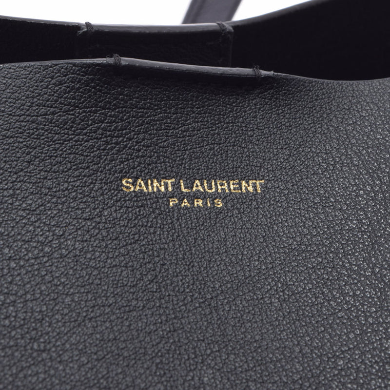 SAINT LAURENT Saint Laurent Black TCT394195 Unisex Leather Tote Bag A Rank used Ginzo