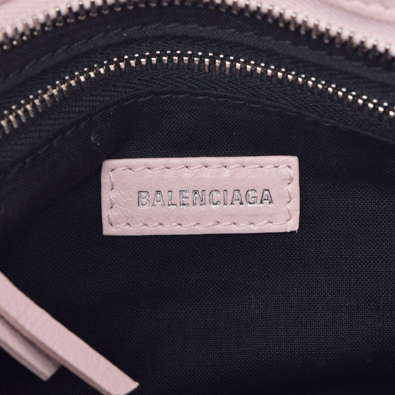 BALENCIAGA Balenciaga Mini City 2WAY Bag Pink Silver Bracket Ladies Ram Skin Handbag A Rank used Ginzo