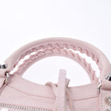 BALENCIAGA Balenciaga Mini City 2WAY Bag Pink Silver Bracket Ladies Ram Skin Handbag A Rank used Ginzo