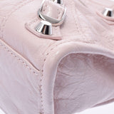 BALENCIAGA Balenciaga Mini City 2WAY Bag Pink Silver Bracket Ladies Ram Skin Handbag A Rank used Ginzo