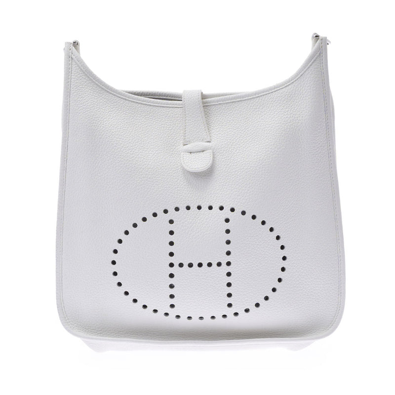 HERMES Hermes Ebulin Evulin 3 GM White Silver Bracket □ O Engraved (Around 2011) Unisex Toryon Remance Shoulder Bag AB Rank Used Ginzo