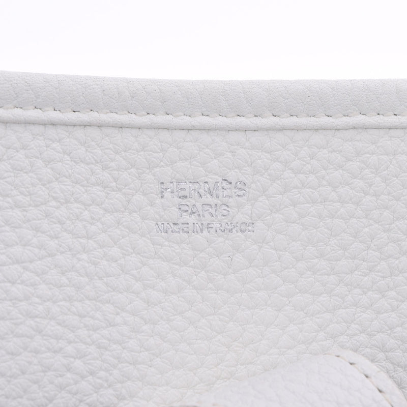 HERMES Hermes Ebulin Evulin 3 GM White Silver Bracket □ O Engraved (Around 2011) Unisex Toryon Remance Shoulder Bag AB Rank Used Ginzo