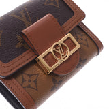 LOUIS VUITTON Louis Vuitton Monogram Reverse Dorphine Compact Brown M68725 Ladies Monogram Canvas Three Fold Wallet A Rank Used Ginzo