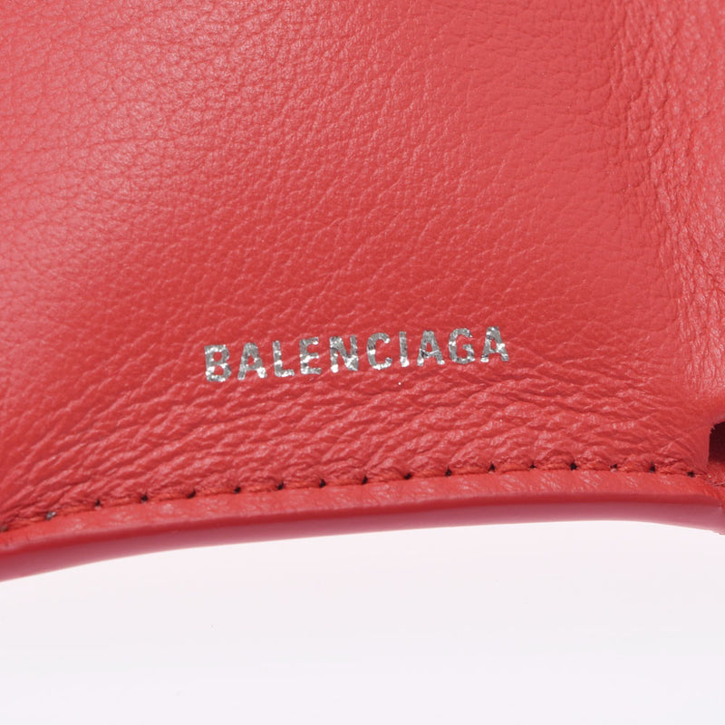 Ginzo使用Balenciaga Balenciaga Paper Mini Wallet 391446 Red Calf Trial Fiel Fold Wallet New [母亲节50,000或更少]