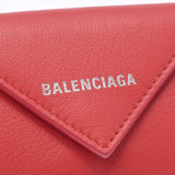 Ginzo使用Balenciaga Balenciaga Paper Mini Wallet 391446 Red Calf Trial Fiel Fold Wallet New [母亲节50,000或更少]