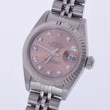 ROLEX Rolex Datejust 10P Diamond 79174G Ladies SS/WG Watch Automatic Pink Dial A Rank Used Ginzo