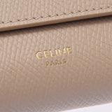 Celine Celine Small Wallet Beige Ladies Calf Pressing Three Fold Wallet AB Rank Used Ginzo