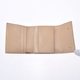 Celine Celine Small Wallet Beige Ladies Calf Pressing Three Fold Wallet AB Rank Used Ginzo