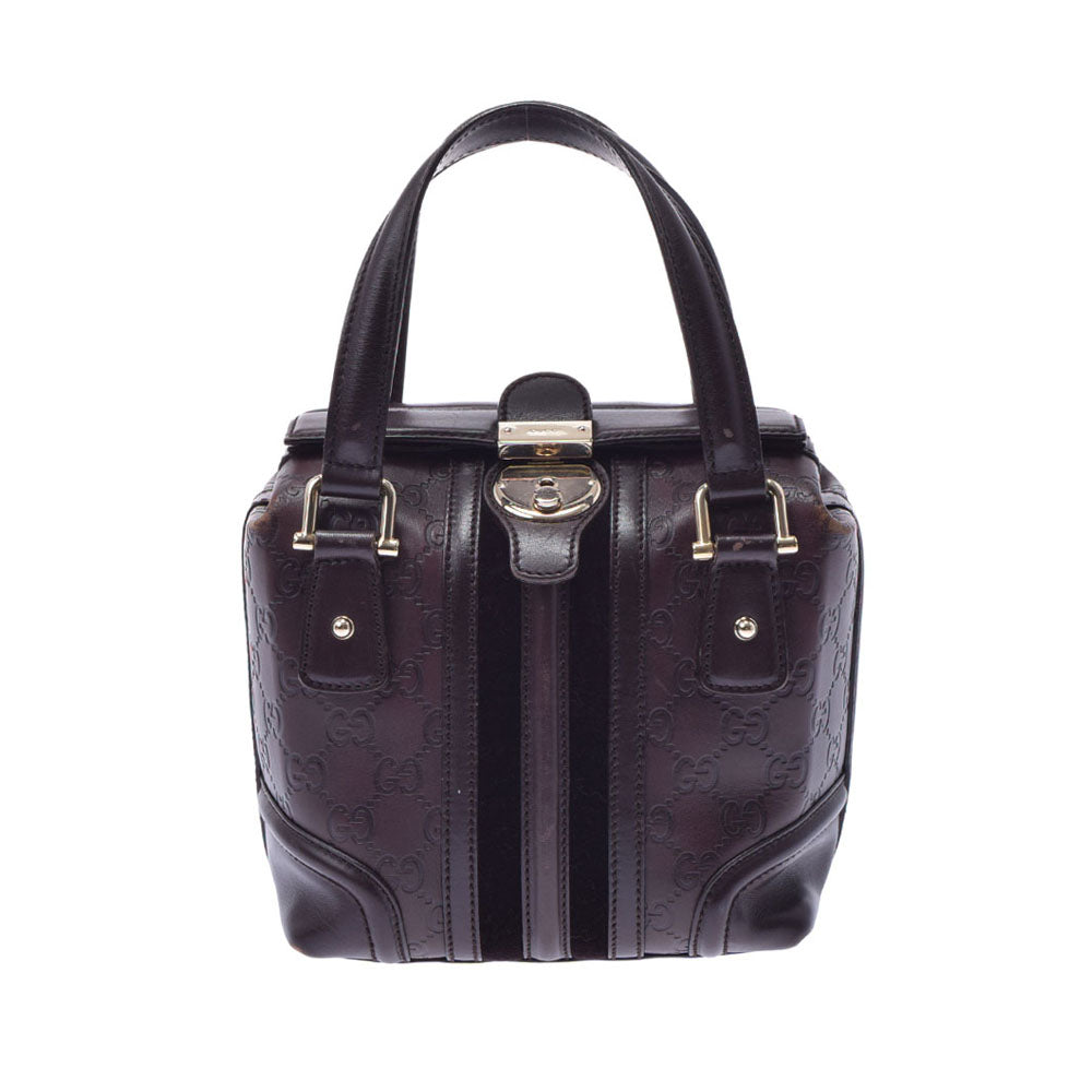 グッチマイクログッチシマ 茶 ゴールド金具 レディース レザー