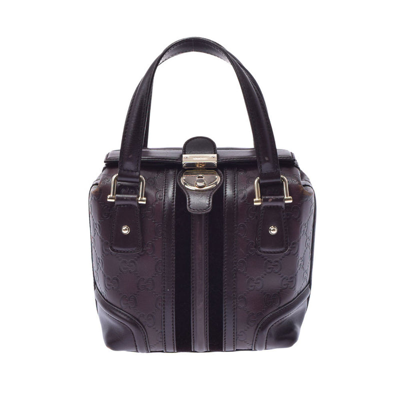 グッチマイクログッチシマ 茶 ゴールド金具 レディース レザー