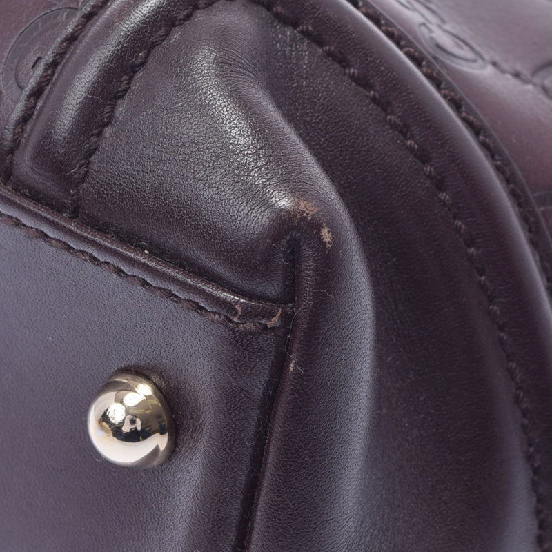 グッチマイクログッチシマ 茶 ゴールド金具 レディース レザー