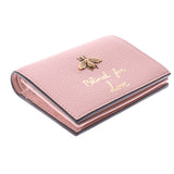 GUCCI Gucci Animalie Bee Motif Pink Gold Bracket 460185 Ladies Leather Trial Fold Wallet A Rank Used Ginzo