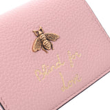 GUCCI Gucci Animalie Bee Motif Pink Gold Bracket 460185 Ladies Leather Trial Fold Wallet A Rank Used Ginzo