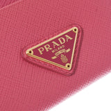 PRADA Prada Card Case Pass Case Pink GP Bracket Ladies Safiano Coin Case A Rank used Ginzo