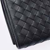 BOTTEGAVENETA ボッテガヴェネタ イントレチャート 二ツ折長財布 黒 156819 ユニセックス レザー 長財布 Aランク 中古 銀蔵