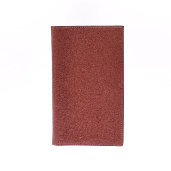 HERMES エルメス ブラウン □L刻印(2008年頃) ユニセックス シェーブル 手帳カバー ABランク 中古 銀蔵