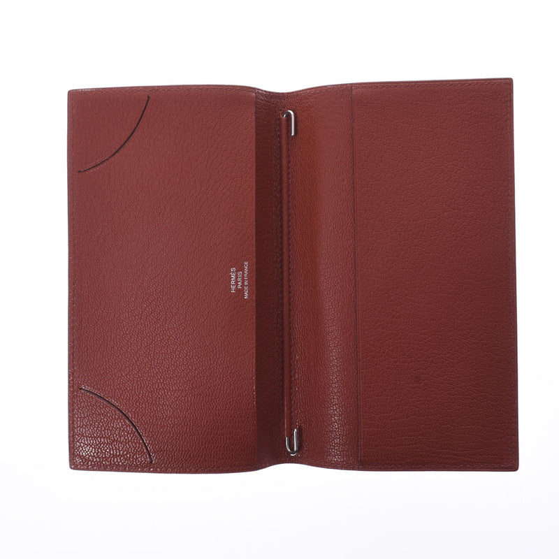 HERMES エルメス ブラウン □L刻印(2008年頃) ユニセックス シェーブル 手帳カバー ABランク 中古 銀蔵