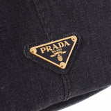 PRADA Prada Kana Pamini 2way Black Ladies Denim/GP Handbag AB Rank used Ginzo