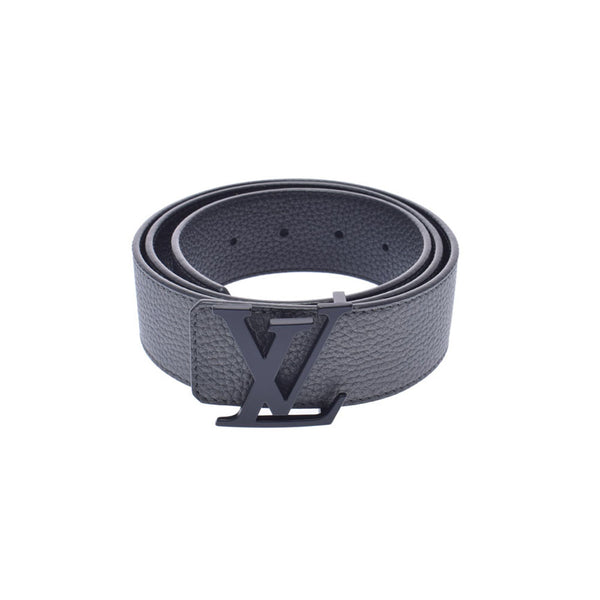 LOUIS VUITTON Louis Vuitton Santule Lv Initial Reversible 90cm Black/Gray M0109 Men's Leather Belt AB Rank Used Ginzo