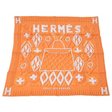 HERMES エルメス カレ70 KELLY EN PERLES/真珠でできているケリー オレンジ レディース シルク100％  スカーフ Aランク 中古 銀蔵