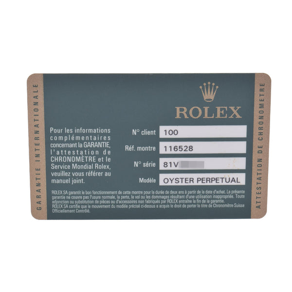 【現金特価】ROLEX ロレックス デイトナ 8Pダイヤ 116528NG メンズ YG 腕時計 自動巻き ホワイトシェル文字盤 Aランク 中古 銀蔵