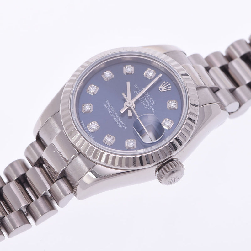 劳力士劳力士datejust 10p钻石179179G女士WG观看自动蓝色拨号阵列二手Ginzo