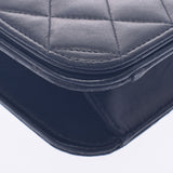 香奈儿香奈儿Matrasse Push摇滚链肩肩黑色金架女士拉姆皮肤肩袋b等级用ginzo