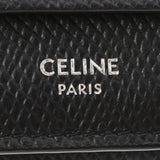 CELINE セリーヌ スモールフォールデッド コンパクトウォレット 黒 ユニセックス カーフ 三つ折り財布 Aランク 中古 銀蔵