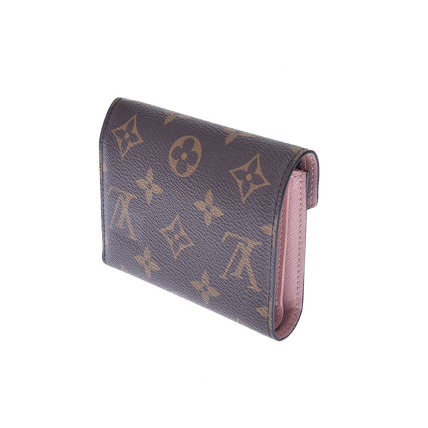 LOUIS VUITTON Louis Vuitton Monogram Portofoyille Victory Rose Ballerine M62360 Ladies Monogram Canvas Three Fold Wallet B Feden Ginzo