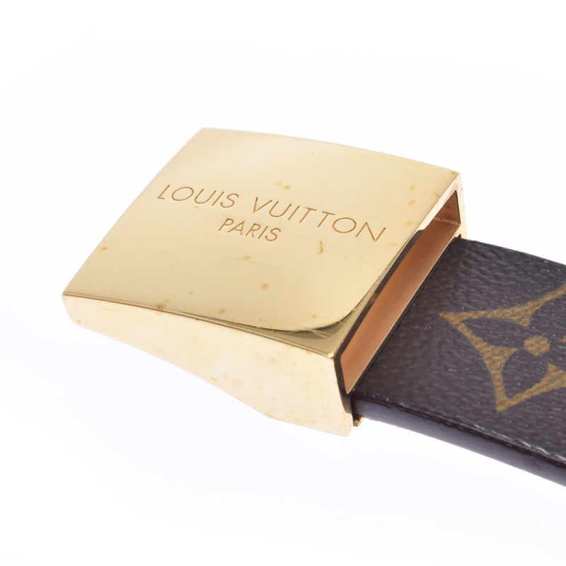 LOUIS VUITTON ルイヴィトン モノグラム サンチュール キャレ サイズ80cm ブラウン ゴールド金具 メンズ モノグラムキャンバス ベルト ABランク 中古 銀蔵