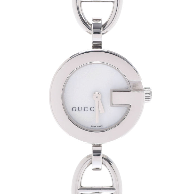 GUCCI Gucci G Charm Chain Breath YA107 Ladies SS Watch Quartz White Shell Dial A Rank used Ginzo