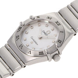 欧米茄欧米茄星座迷你我的选择1561.71女士SS Watch Quartz White Shell Dial A等级使用Ginzo