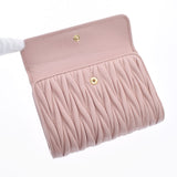 MIUMIU Miu Miu Materasse L -shaped zipper wallet Pink gold bracket 5ml225 Ladies Lambskin Bi -fold Wallet B Feden Ginzo