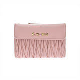 MIUMIU Miu Miu Materasse L -shaped zipper wallet Pink gold bracket 5ml225 Ladies Lambskin Bi -fold Wallet B Feden Ginzo