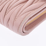 MIUMIU Miu Miu Materasse L -shaped zipper wallet Pink gold bracket 5ml225 Ladies Lambskin Bi -fold Wallet B Feden Ginzo