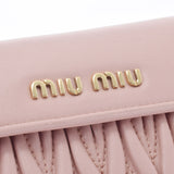 miumiu miu miu miu materasse l形拉链钱包粉红色金架5ml225女士lambskin bi -fold钱包b feden ginzo