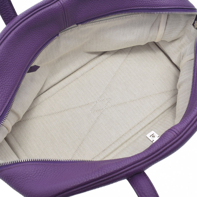 HERMES エルメス ヴィクトリア 35 ウルトラバイオレット シルバー金具 X刻印(2016年頃) ユニセックス トゴ ハンドバッグ Aランク 中古 銀蔵