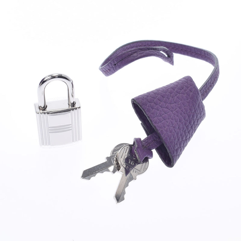 HERMES エルメス ヴィクトリア 35 ウルトラバイオレット シルバー金具 X刻印(2016年頃) ユニセックス トゴ ハンドバッグ Aランク 中古 銀蔵