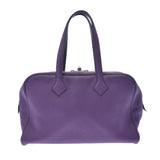 HERMES エルメス ヴィクトリア 35 ウルトラバイオレット シルバー金具 X刻印(2016年頃) ユニセックス トゴ ハンドバッグ Aランク 中古 銀蔵