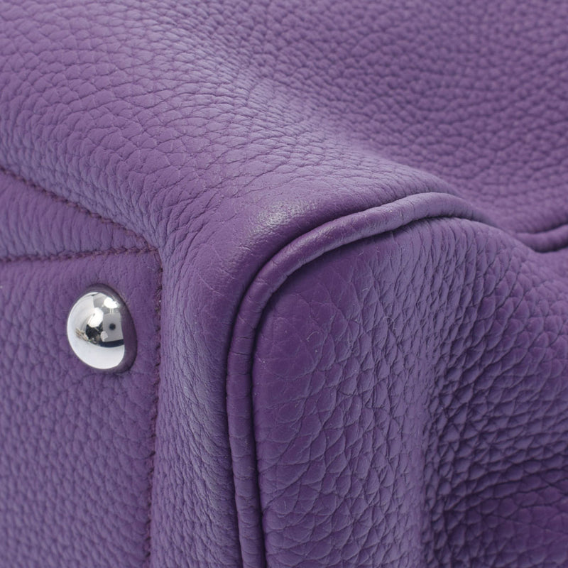 HERMES エルメス ヴィクトリア 35 ウルトラバイオレット シルバー金具 X刻印(2016年頃) ユニセックス トゴ ハンドバッグ Aランク 中古 銀蔵