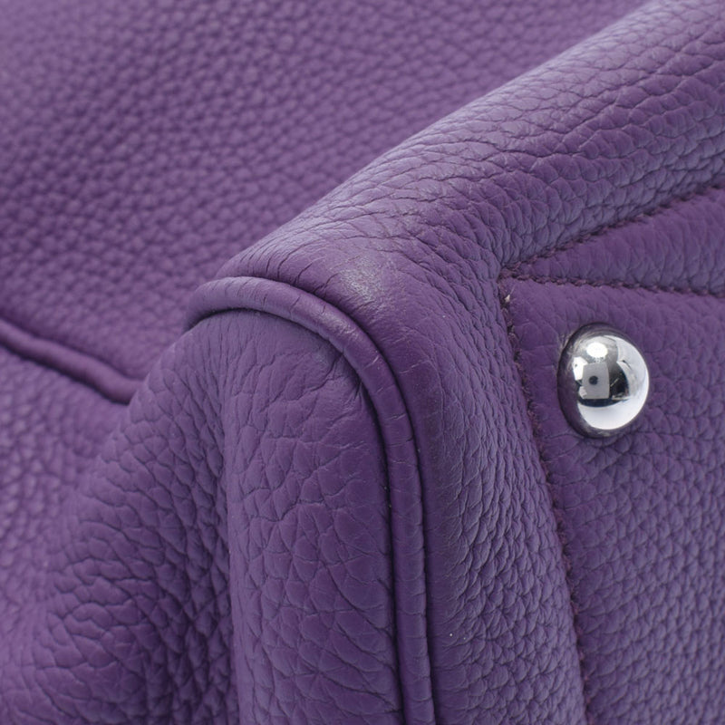 HERMES エルメス ヴィクトリア 35 ウルトラバイオレット シルバー金具 X刻印(2016年頃) ユニセックス トゴ ハンドバッグ Aランク 中古 銀蔵