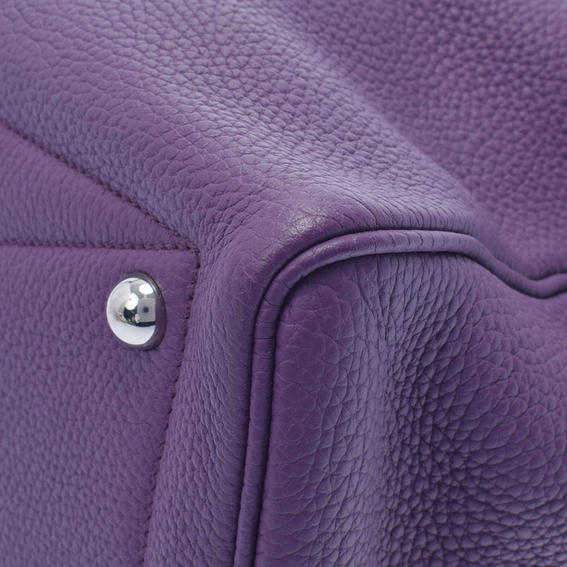 HERMES エルメス ヴィクトリア 35 ウルトラバイオレット シルバー金具 X刻印(2016年頃) ユニセックス トゴ ハンドバッグ Aランク 中古 銀蔵