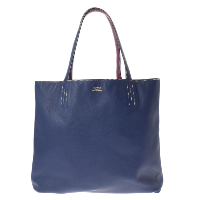 HERMES Hermes Dubble Sense 45 Reversible Blue Electric/Anemone □ R engraved (around 2014) Unisex Sikkim Tote Bag A Rank used Ginzo