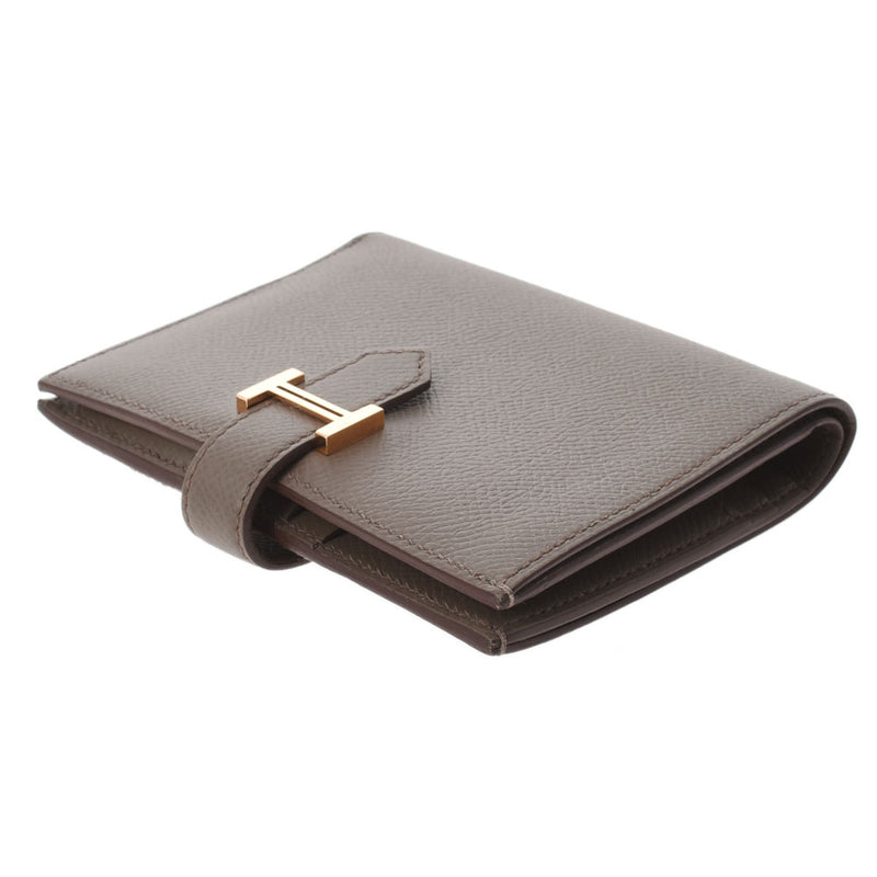 HERMES Hermes Bearan Compact etane palladium metal D -engraved (around 2019) Unisex Vo Epson Bi -fold Wallet A Rank Used Ginzo