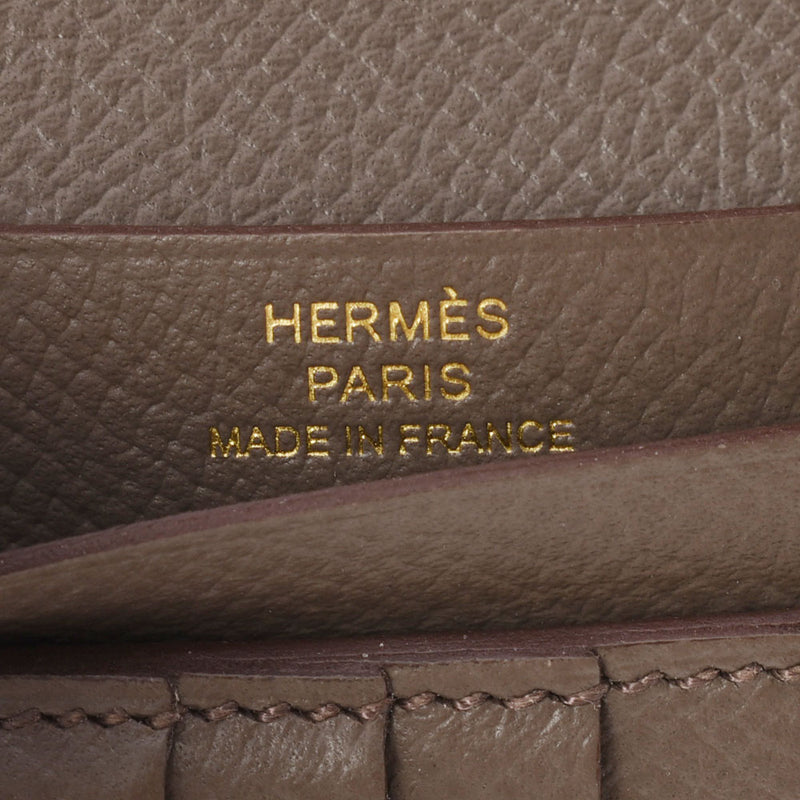 HERMES Hermes Bearan Compact etane palladium metal D -engraved (around 2019) Unisex Vo Epson Bi -fold Wallet A Rank Used Ginzo